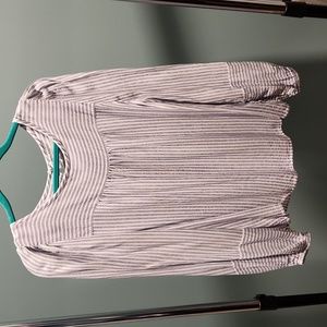 LOFT stripped blouse in blue/white. Size XL.